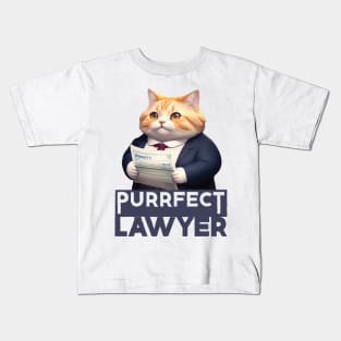 Just a Purrfect Lawyer Cat Kids T-Shirt